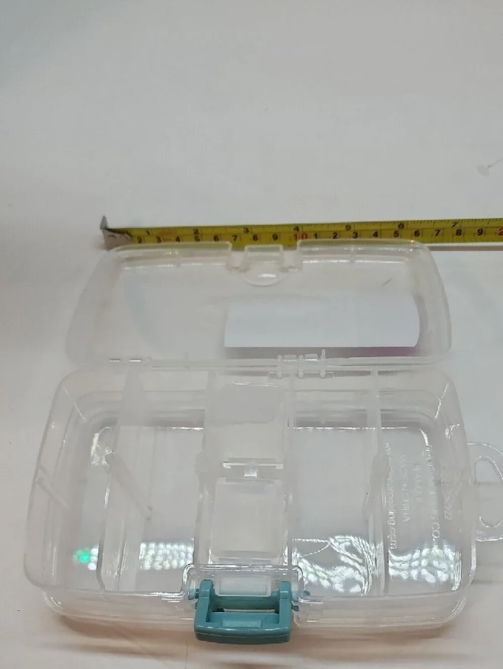 Doblo Sided Clear Stowaway Storage Box with Teal Latch